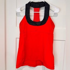 Lululemon Red and Grey Scoop Tank Size 10